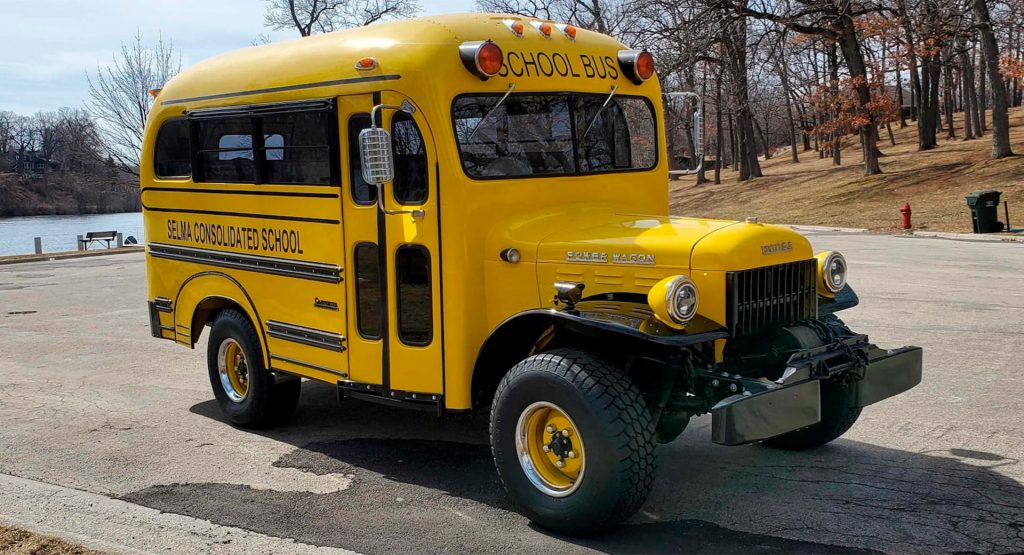 This Insane Dodge Power Wagon School Bus Has A Hellcat V8