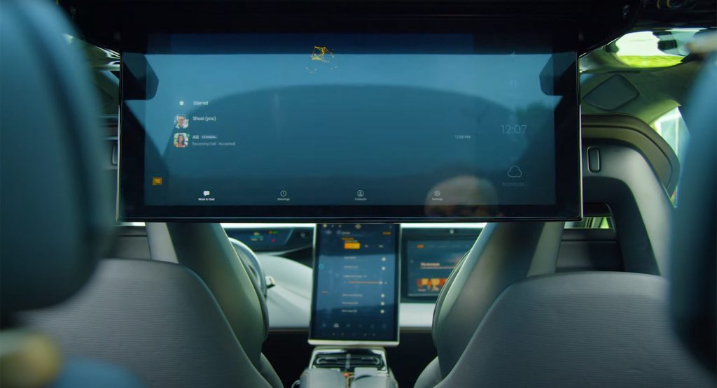  Faraday Future’s FF 91 Gives Rear Passengers A Cinema Room With Retractable 27-Inch Screen