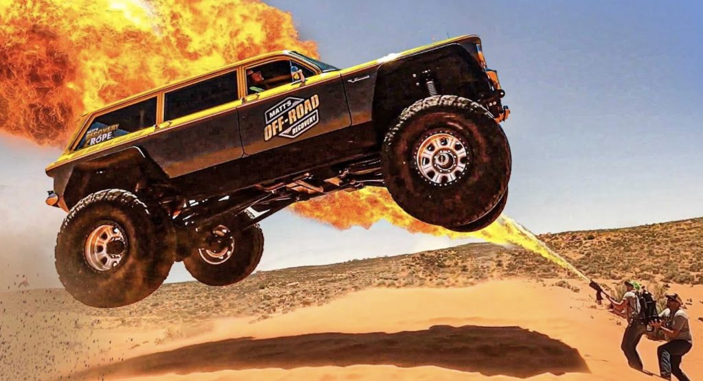  Watch This Kick-Ass Corvair Wagon Recovery Truck Go Dune Jumping