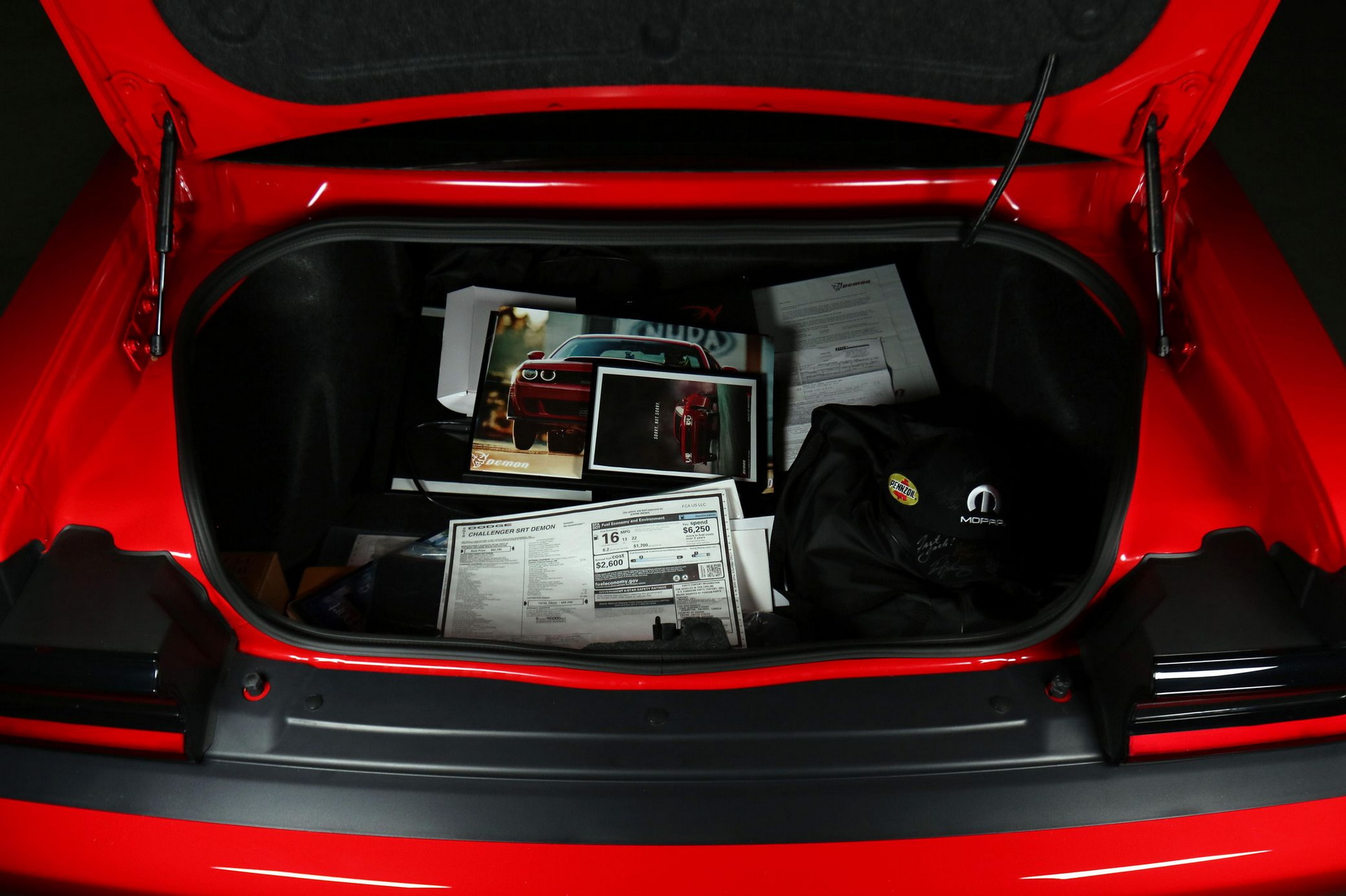 Dodge Demon With Delivery Mileage Still Has The Plastic Protectors On Its Seats