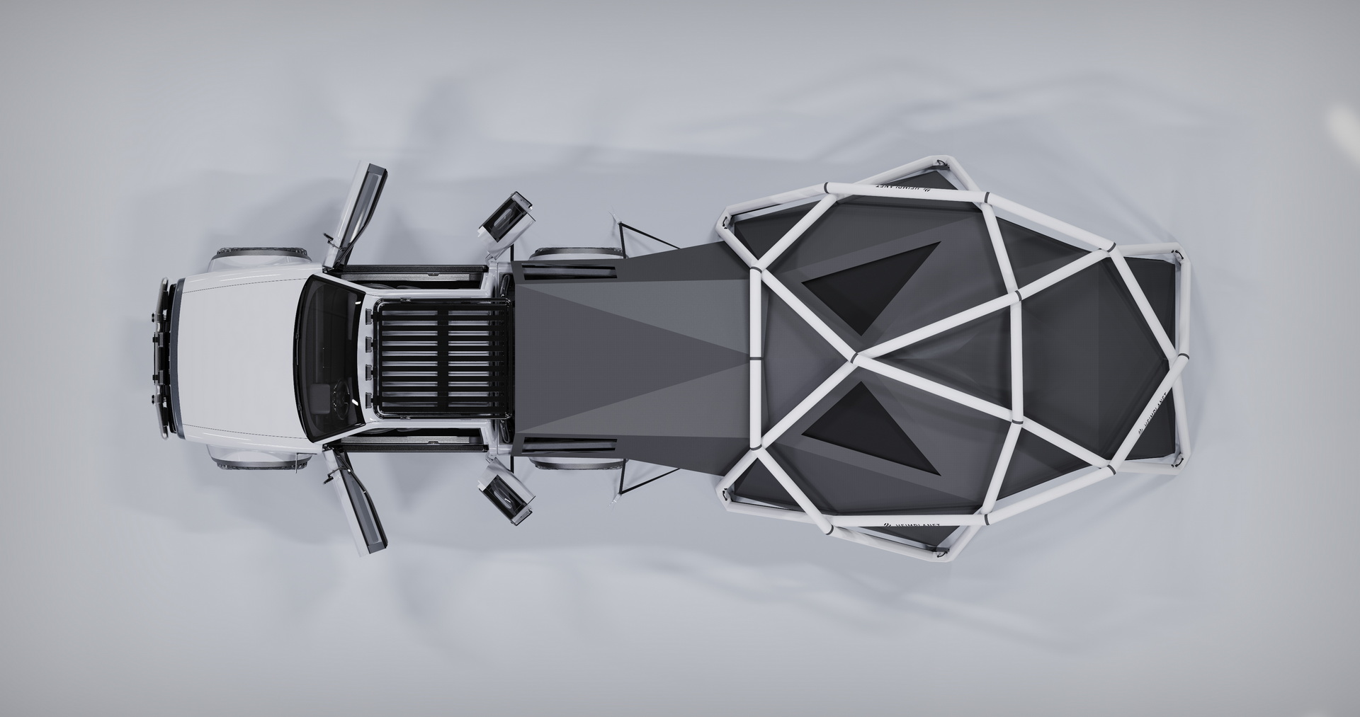 AMC Wolf+ Electric Pickup Won’t Come Until 2023, But It’s Got A Geodesic Tent