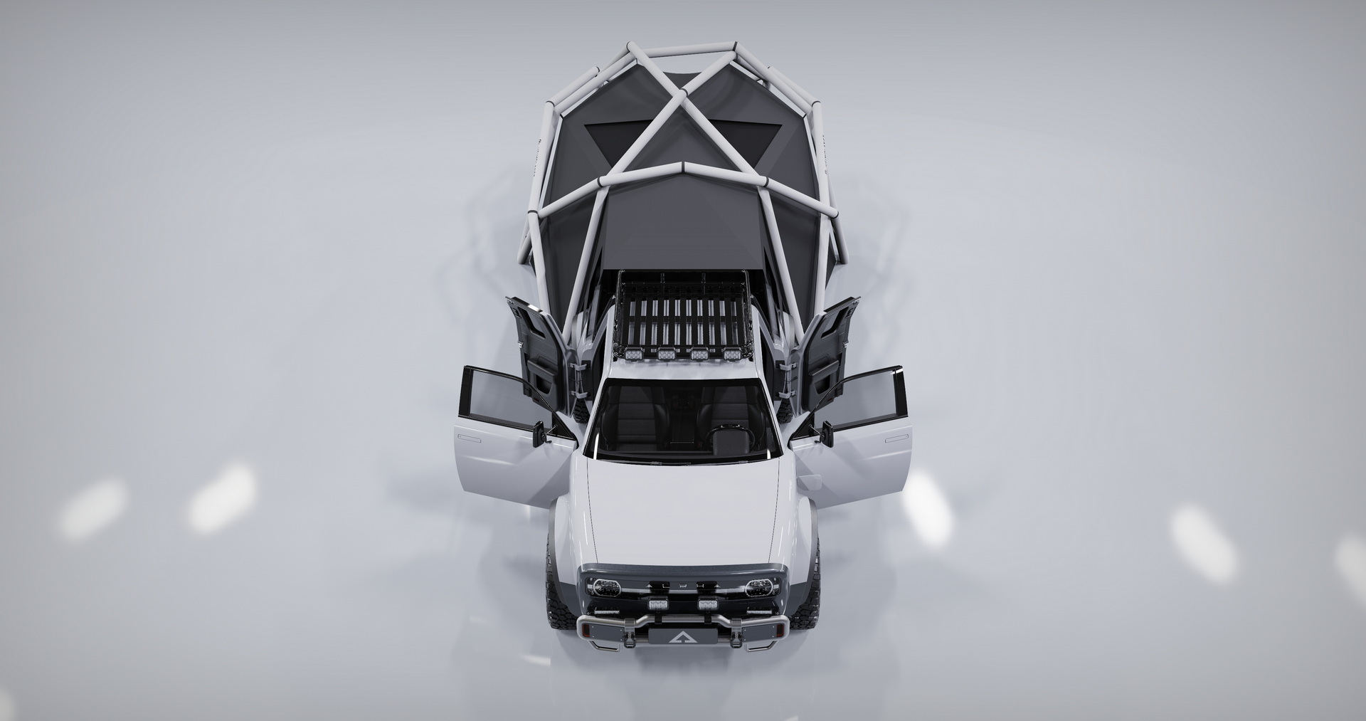 AMC Wolf+ Electric Pickup Won’t Come Until 2023, But It’s Got A Geodesic Tent