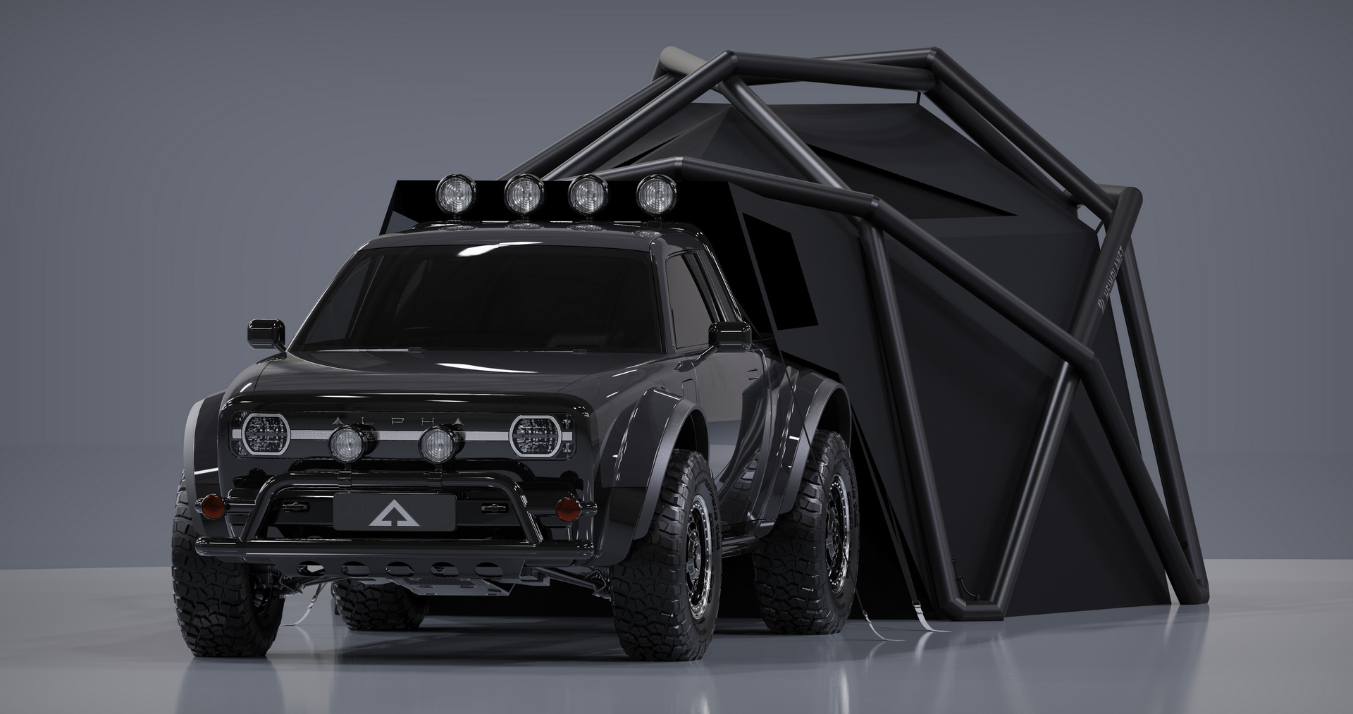 AMC Wolf+ Electric Pickup Won’t Come Until 2023, But It’s Got A Geodesic Tent
