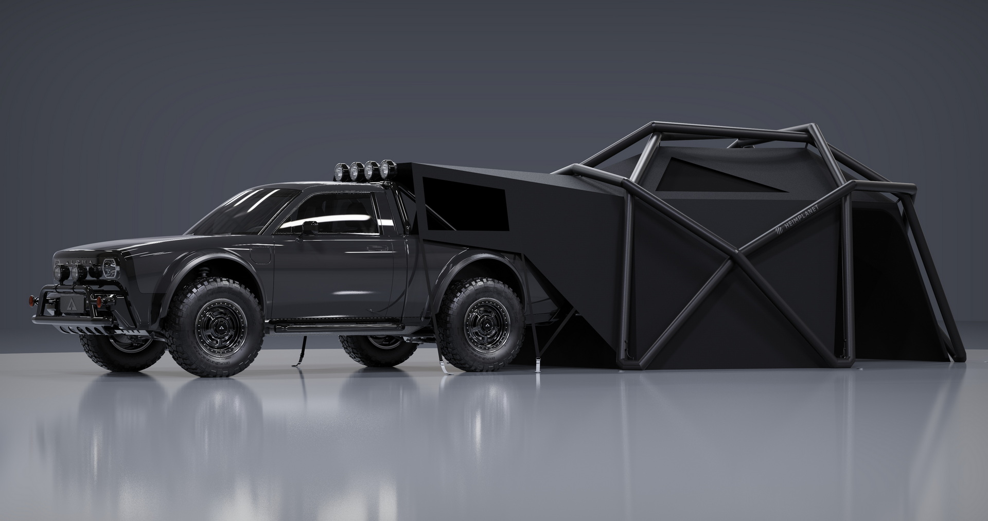 AMC Wolf+ Electric Pickup Won’t Come Until 2023, But It’s Got A Geodesic Tent