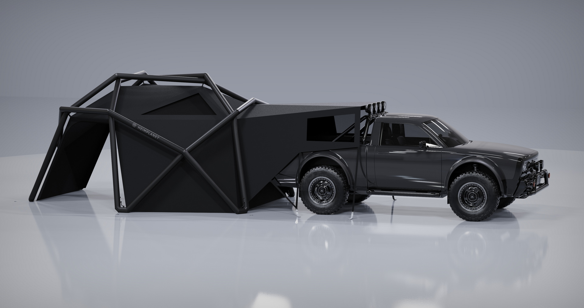 AMC Wolf+ Electric Pickup Won’t Come Until 2023, But It’s Got A Geodesic Tent