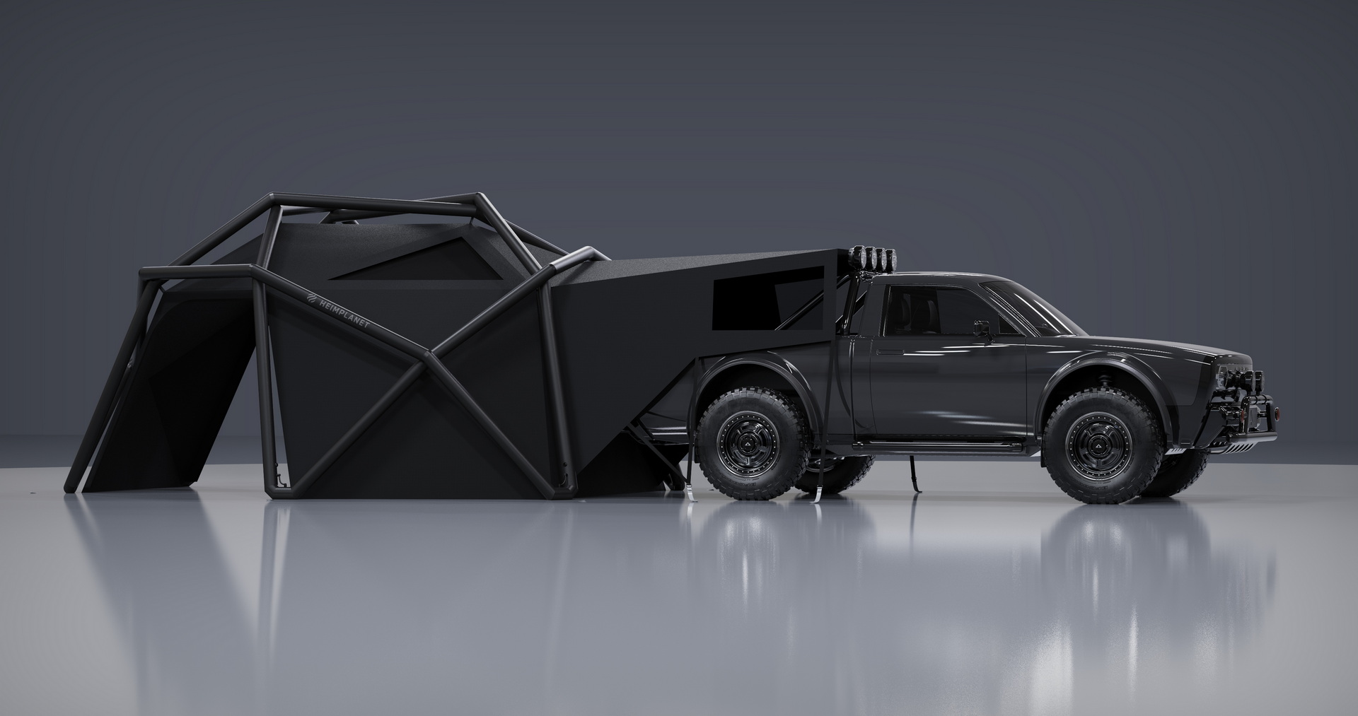 AMC Wolf+ Electric Pickup Won’t Come Until 2023, But It’s Got A Geodesic Tent