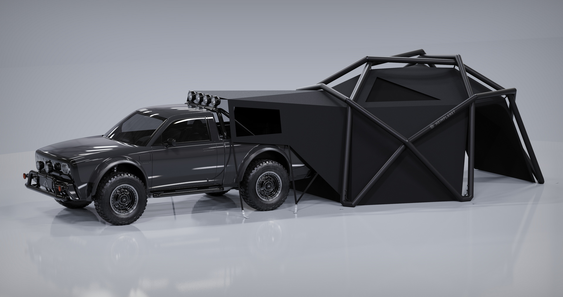 AMC Wolf+ Electric Pickup Won’t Come Until 2023, But It’s Got A Geodesic Tent