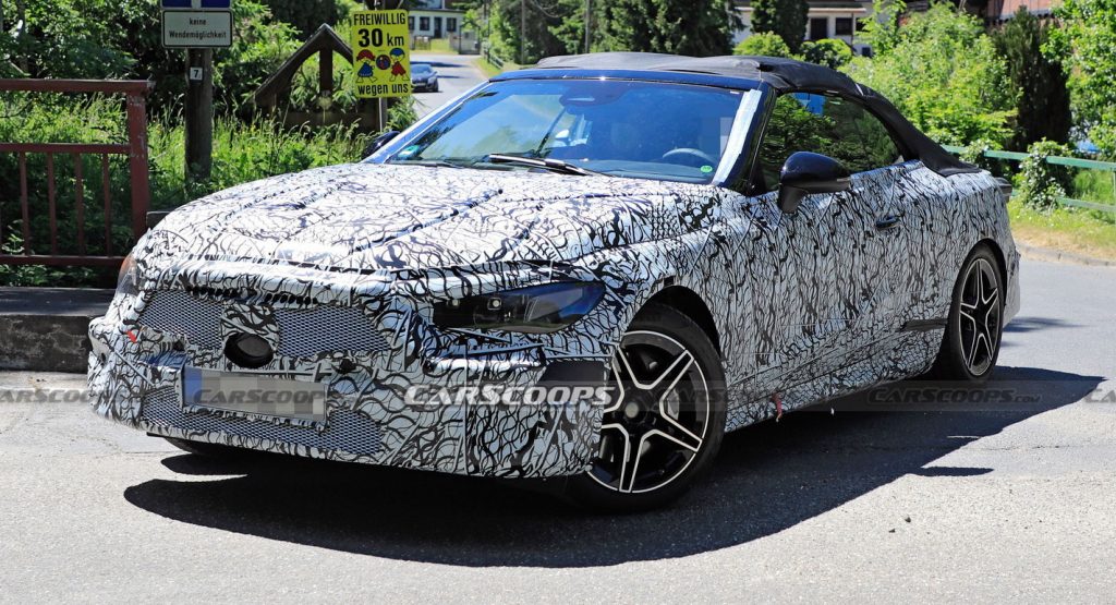  2023 Mercedes-Benz C-Class Cabrio Caught Cruising With Fake Tops In Spy Pictures