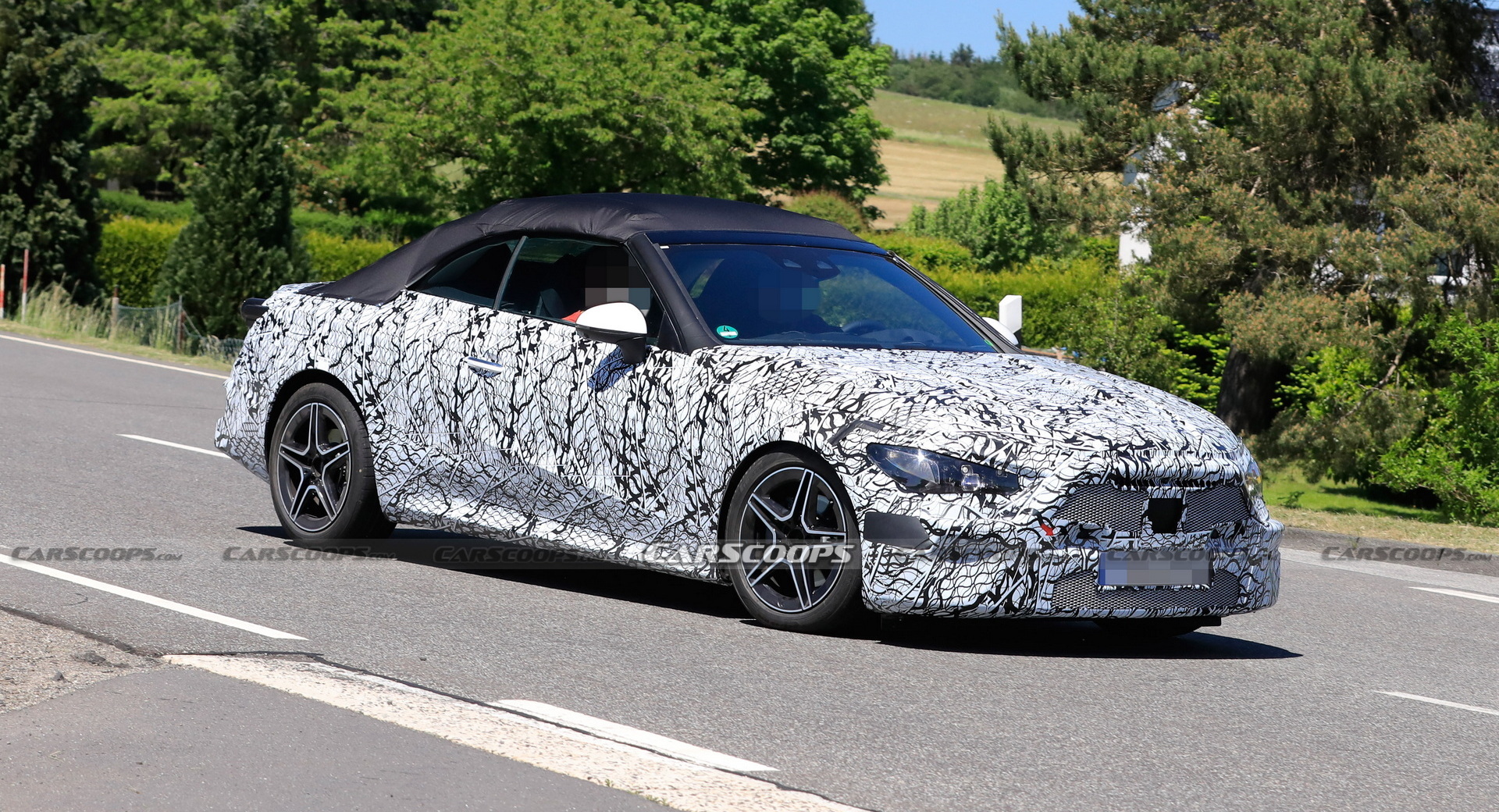 2023 Mercedes-Benz C-Class Cabrio Caught Cruising With Fake Tops In Spy Pictures
