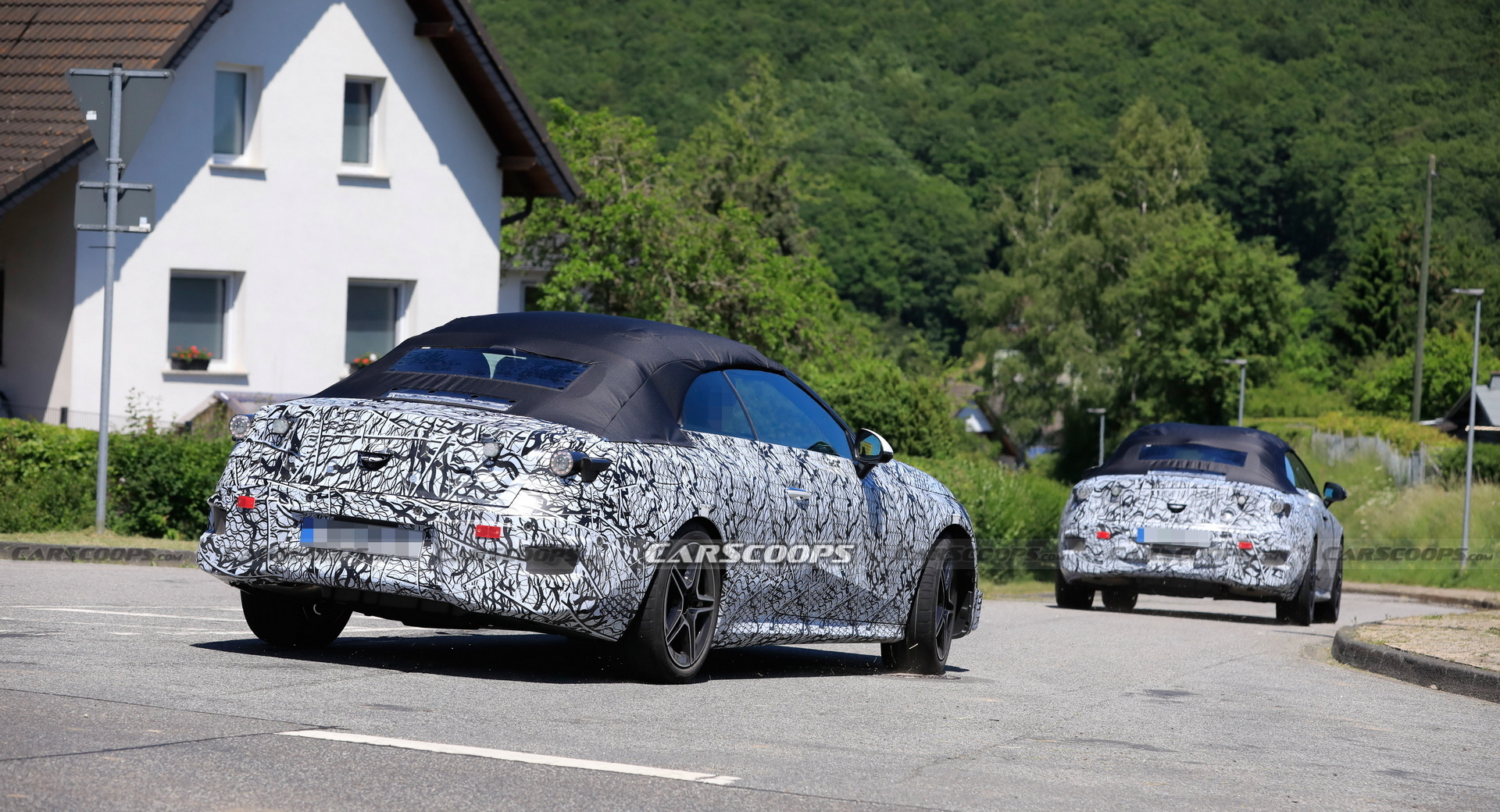 2023 Mercedes-Benz C-Class Cabrio Caught Cruising With Fake Tops In Spy Pictures