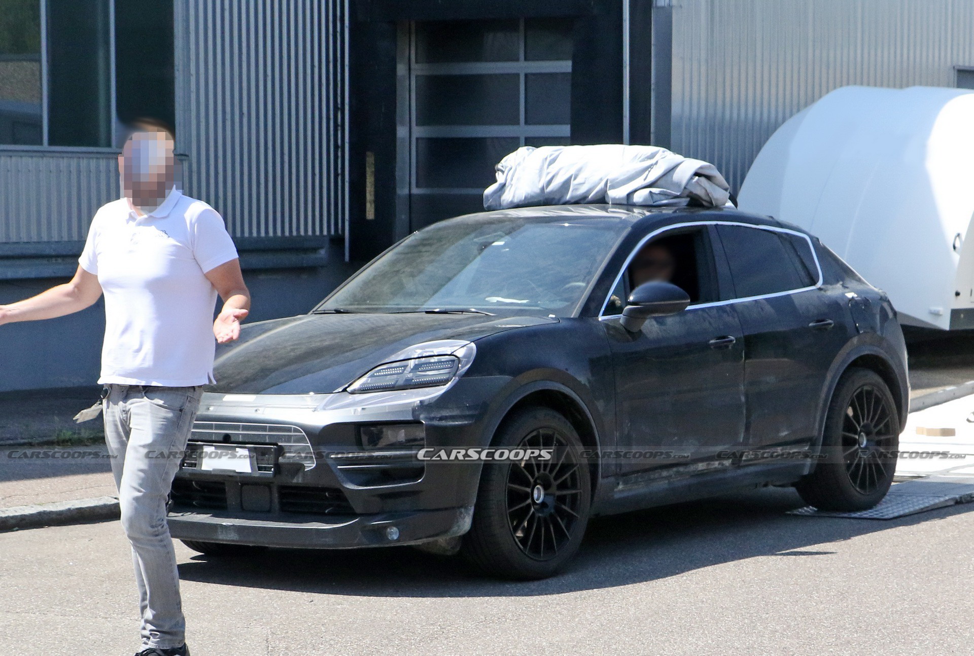 Fully Electric 2023 Porsche Macan Spied Showing Its Sexy Roofline And Digital Dashboard