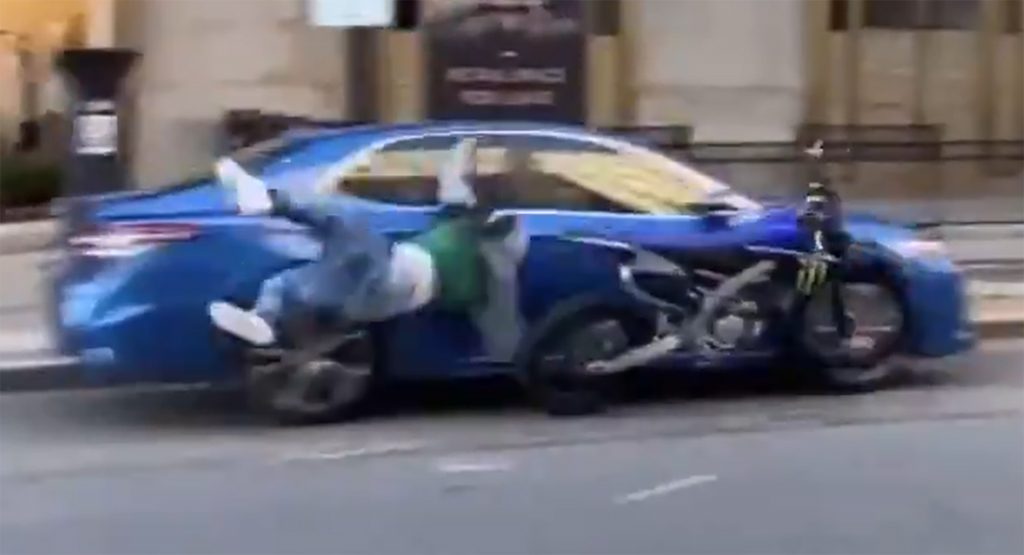  Dirt Biker Crashes Out While Doing Wheelies On The Streets Of Boston