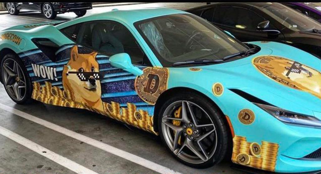  Ferrari F8 Tributo Owner Embraces Cryptocurrencies With A Dogecoin Wrap