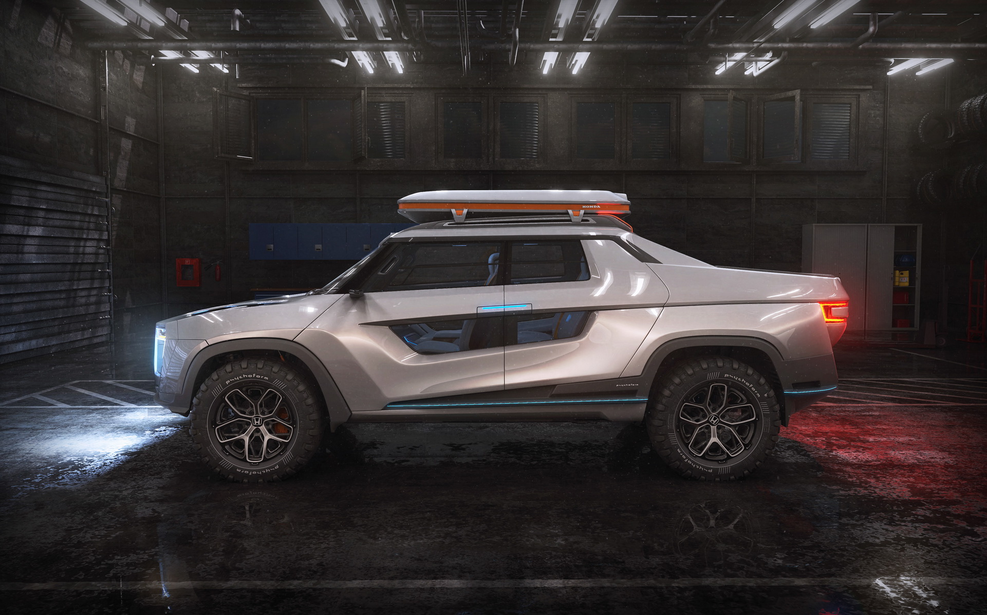 Designer Creates A Honda Ridgeline Electric Pickup For The Future