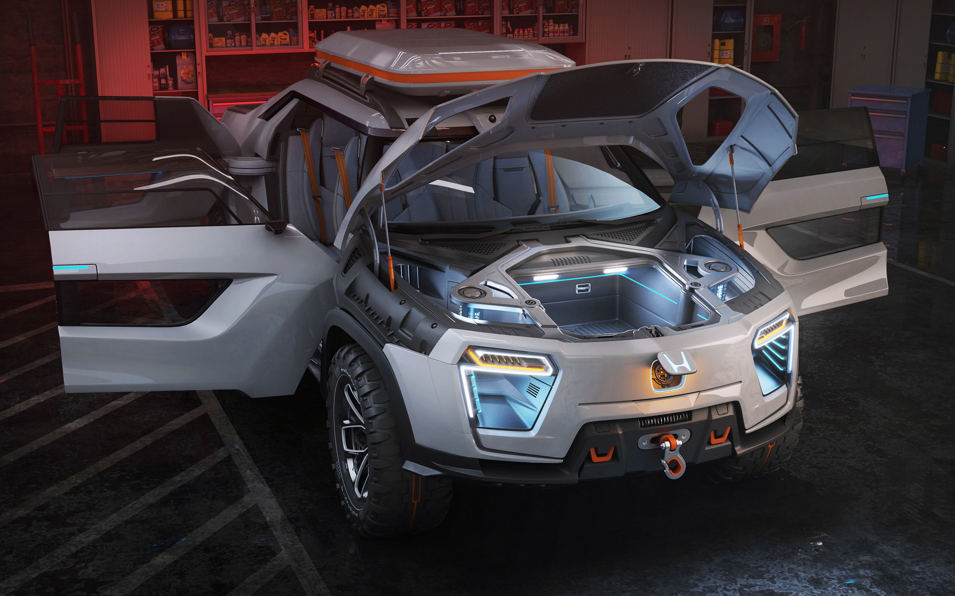 Designer Creates A Honda Ridgeline Electric Pickup For The Future