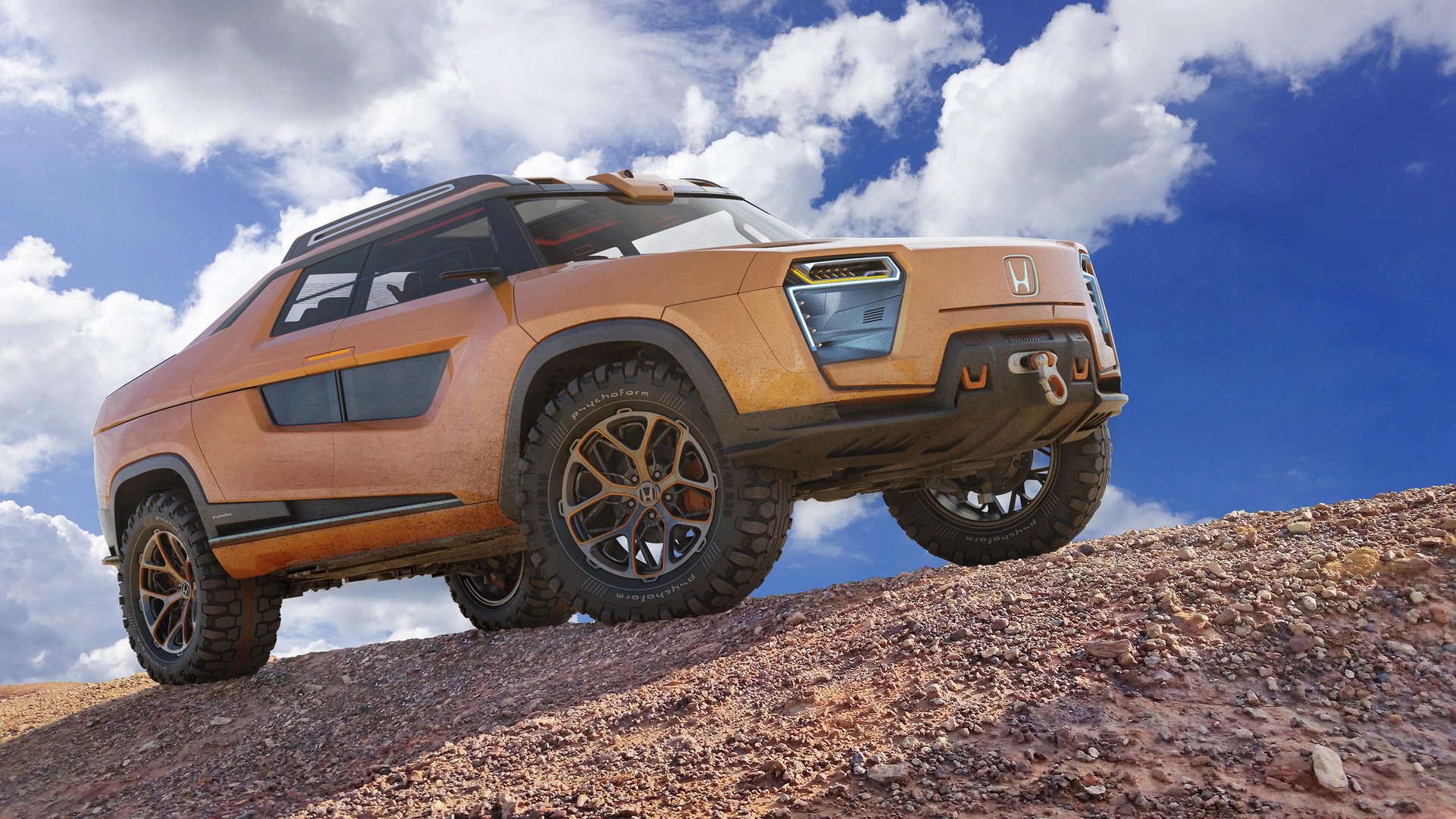 Designer Creates A Honda Ridgeline Electric Pickup For The Future