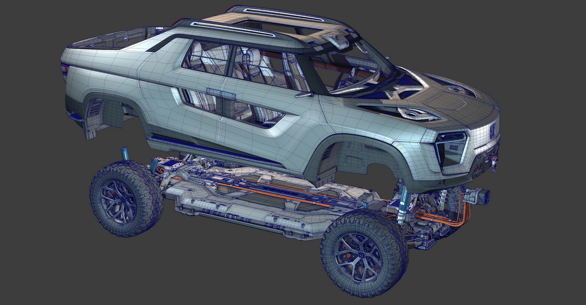 Designer Creates A Honda Ridgeline Electric Pickup For The Future