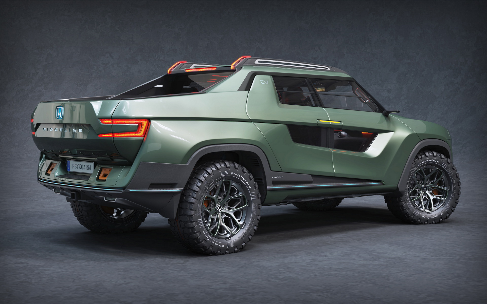 Designer Creates A Honda Ridgeline Electric Pickup For The Future