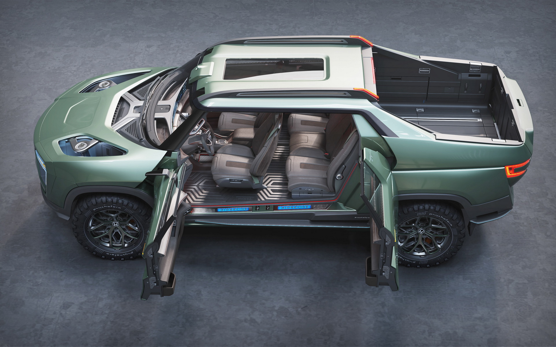 Designer Creates A Honda Ridgeline Electric Pickup For The Future