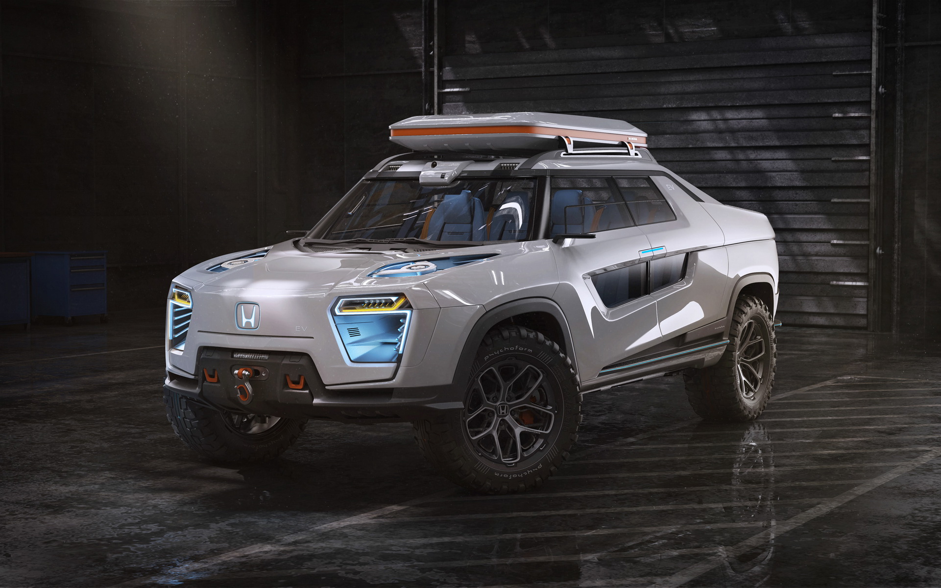 Designer Creates A Honda Ridgeline Electric Pickup For The Future