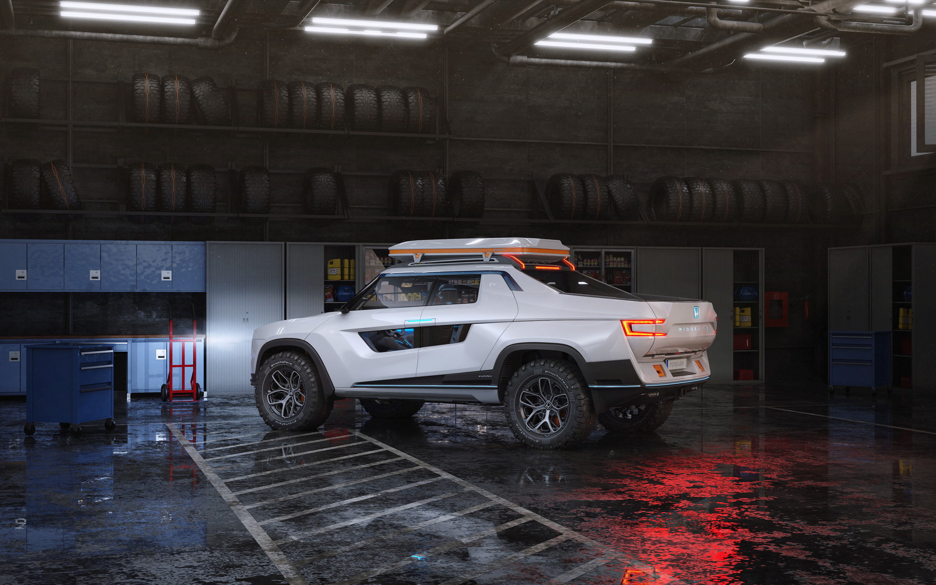 Designer Creates A Honda Ridgeline Electric Pickup For The Future