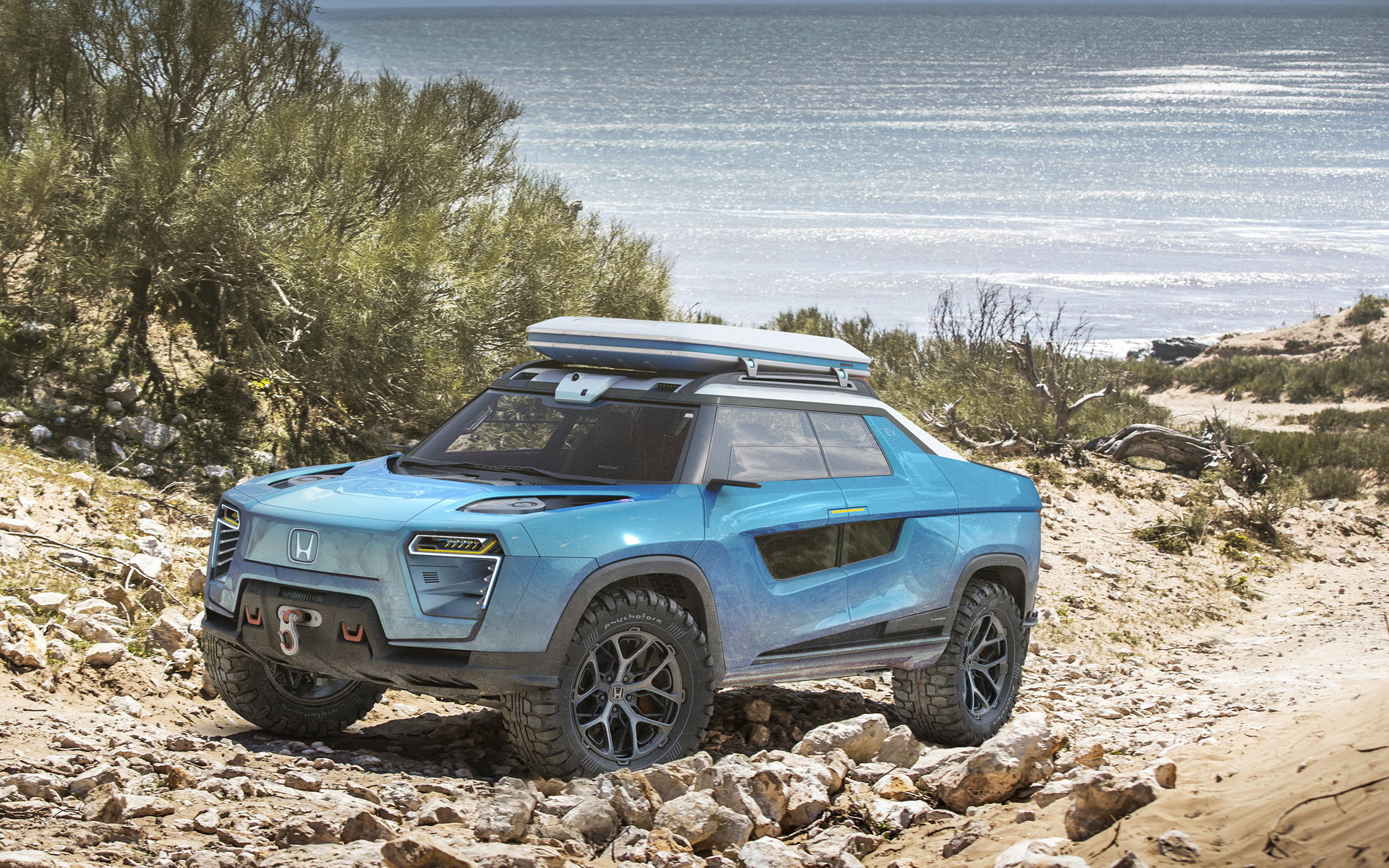 Designer Creates A Honda Ridgeline Electric Pickup For The Future
