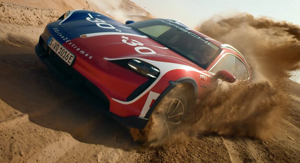 Porsche Thrashes The Taycan Cross Turismo In Desert And Snow