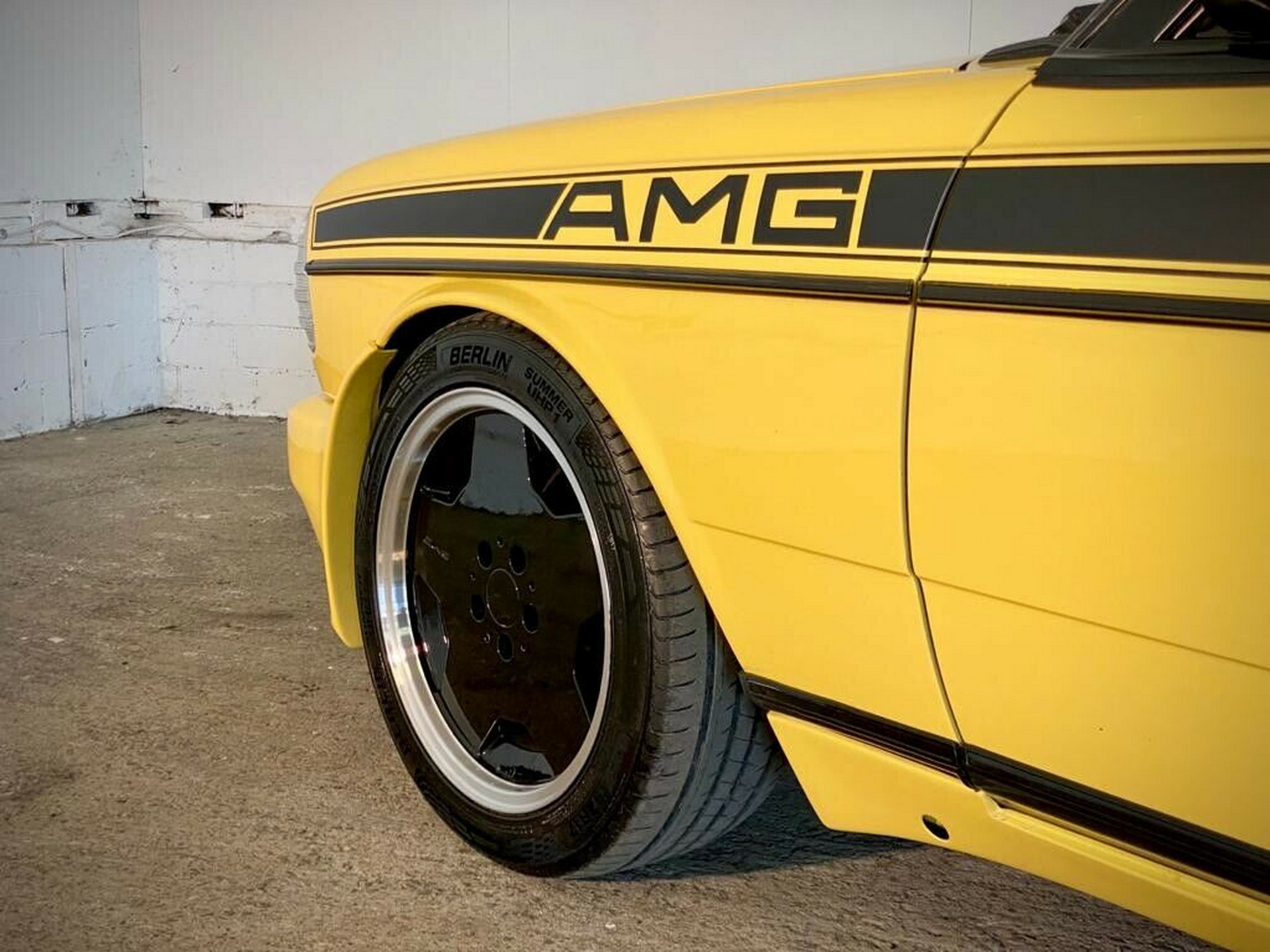 Mercedes W123 280CE With Zender And AMG Styling Is A Bright Yellow Youngtimer