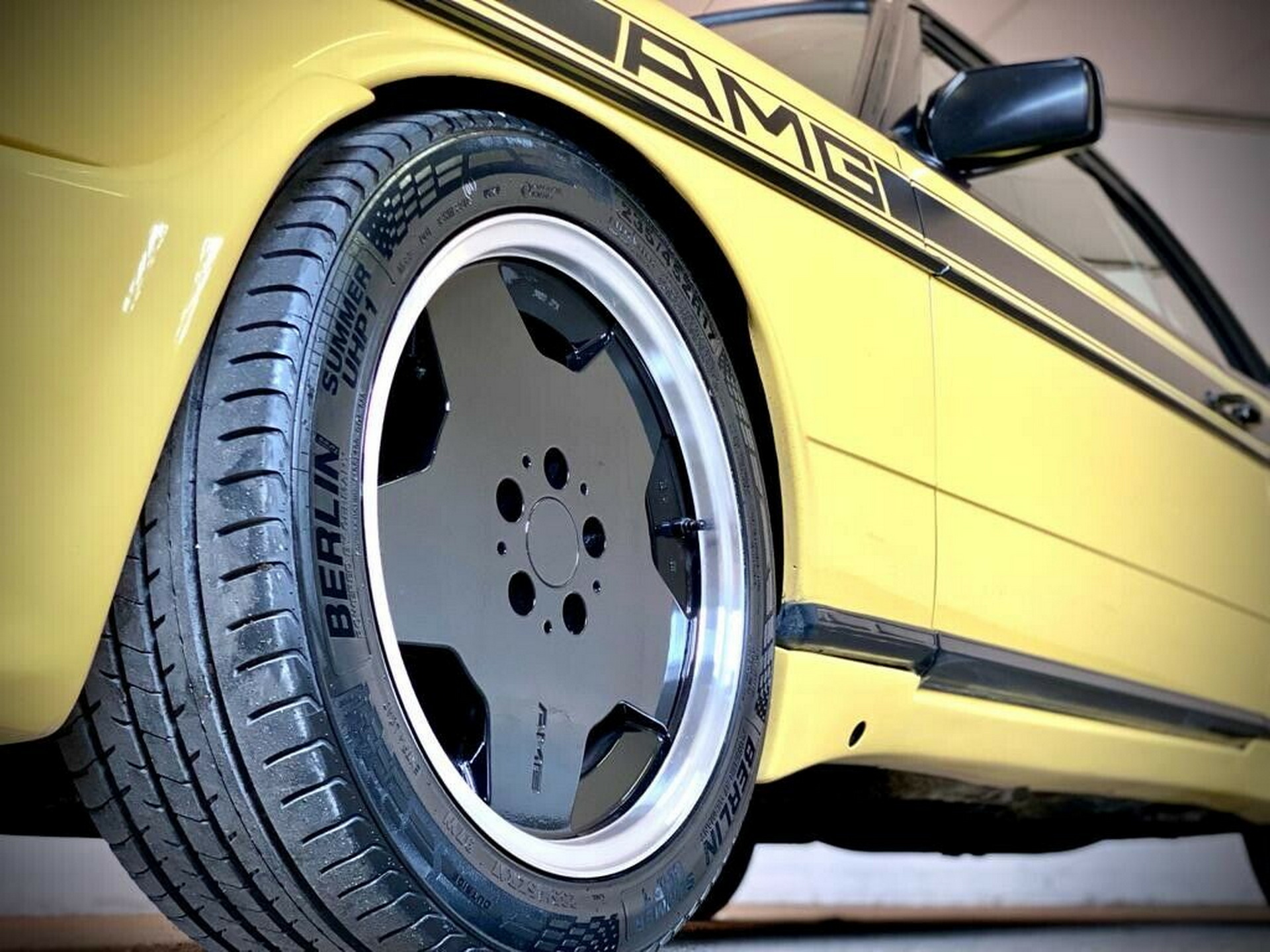 Mercedes W123 280CE With Zender And AMG Styling Is A Bright Yellow Youngtimer