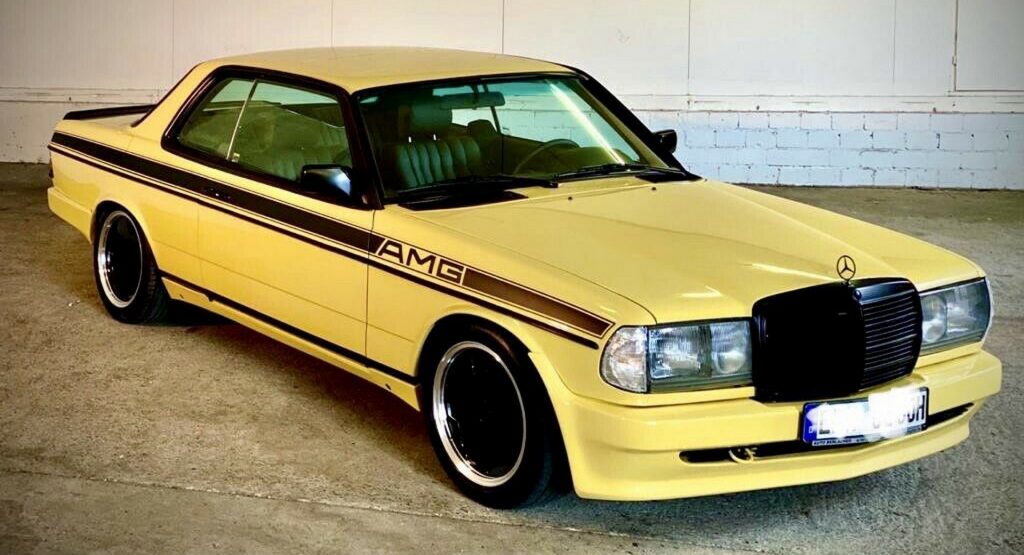  Mercedes W123 280CE With Zender And AMG Styling Is A Bright Yellow Youngtimer