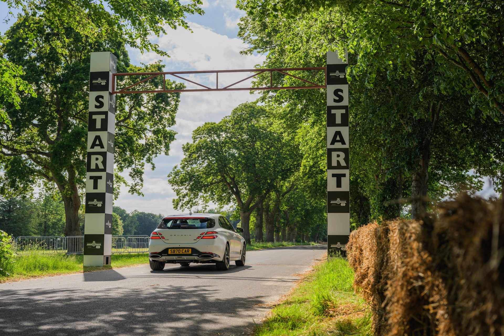 Genesis G70 Shooting Brake Flies Up The Goodwood Hillclimb Chased By A Drone