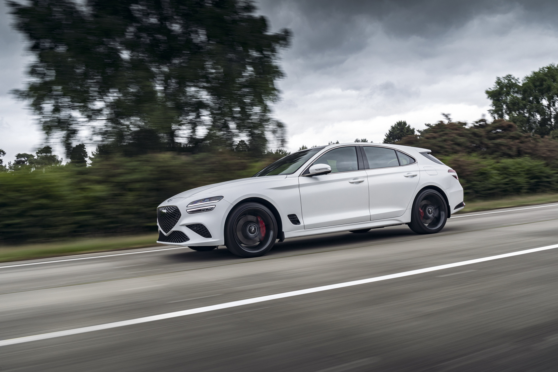 Genesis G70 Shooting Brake Flies Up The Goodwood Hillclimb Chased By A Drone