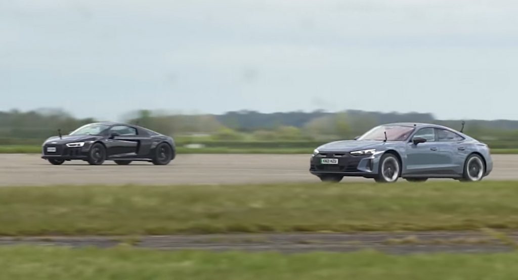  R8 Vs. RS E-Tron GT Drag Race Shows Us Which Audi Is The Quickest