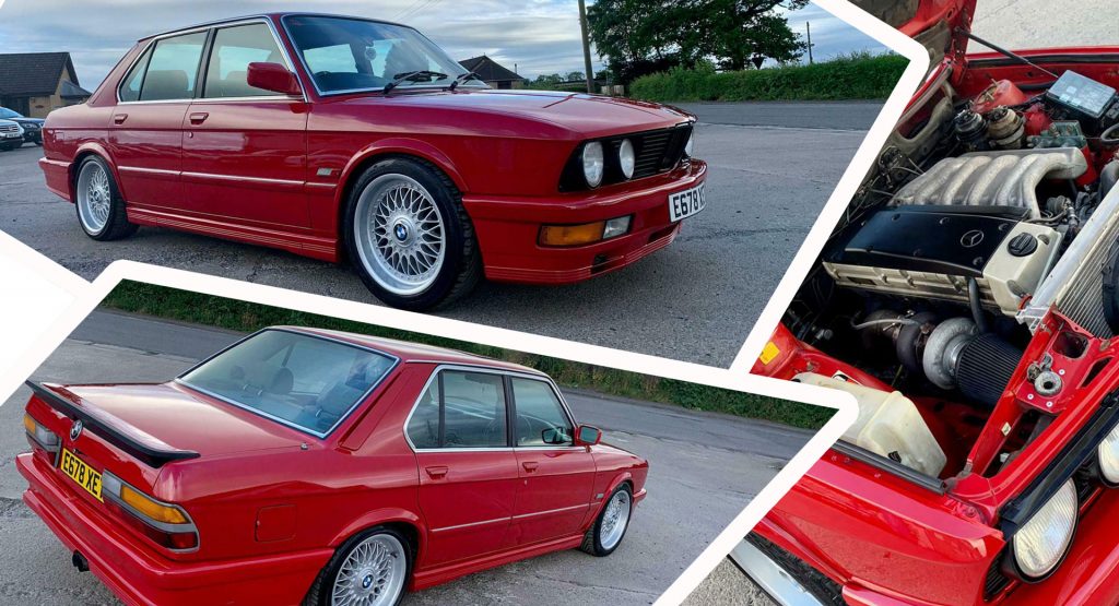  Behind This Shark-Nose 1987 BMW 5-Series Beats A 500HP Mercedes Diesel Six