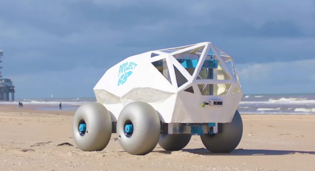 Beach Bot Is An Autonomous Robot Combing The Beach To Collect Cigarette Butts