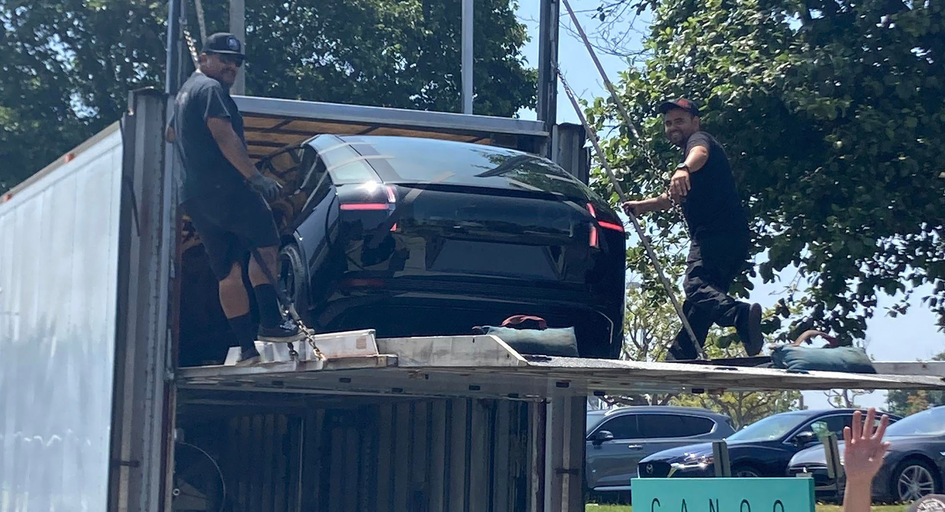 Canoo’s Sporty Electric Sedan Has Been Snapped Out In The Open For The First Time