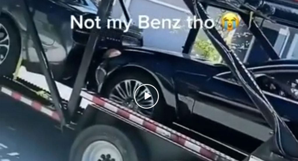  Car Hauler From Hell Drops Mercedes And Then Crashes It Into A Dodge Challenger