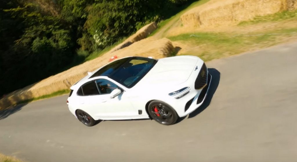 Genesis G70 Shooting Brake Flies Up The Goodwood Hillclimb Chased By A Drone