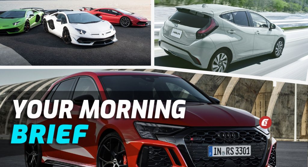 New RS 3, Toyota Has A New Aqua, F1 Drama At Silverstone, And An All-New V12 From Lamborghini: Your Morning Brief