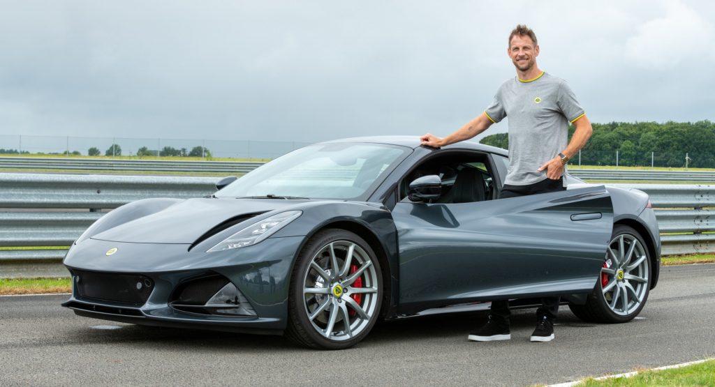 Jenson Button Drives The New Emira On Lotus’ Hethel Track
