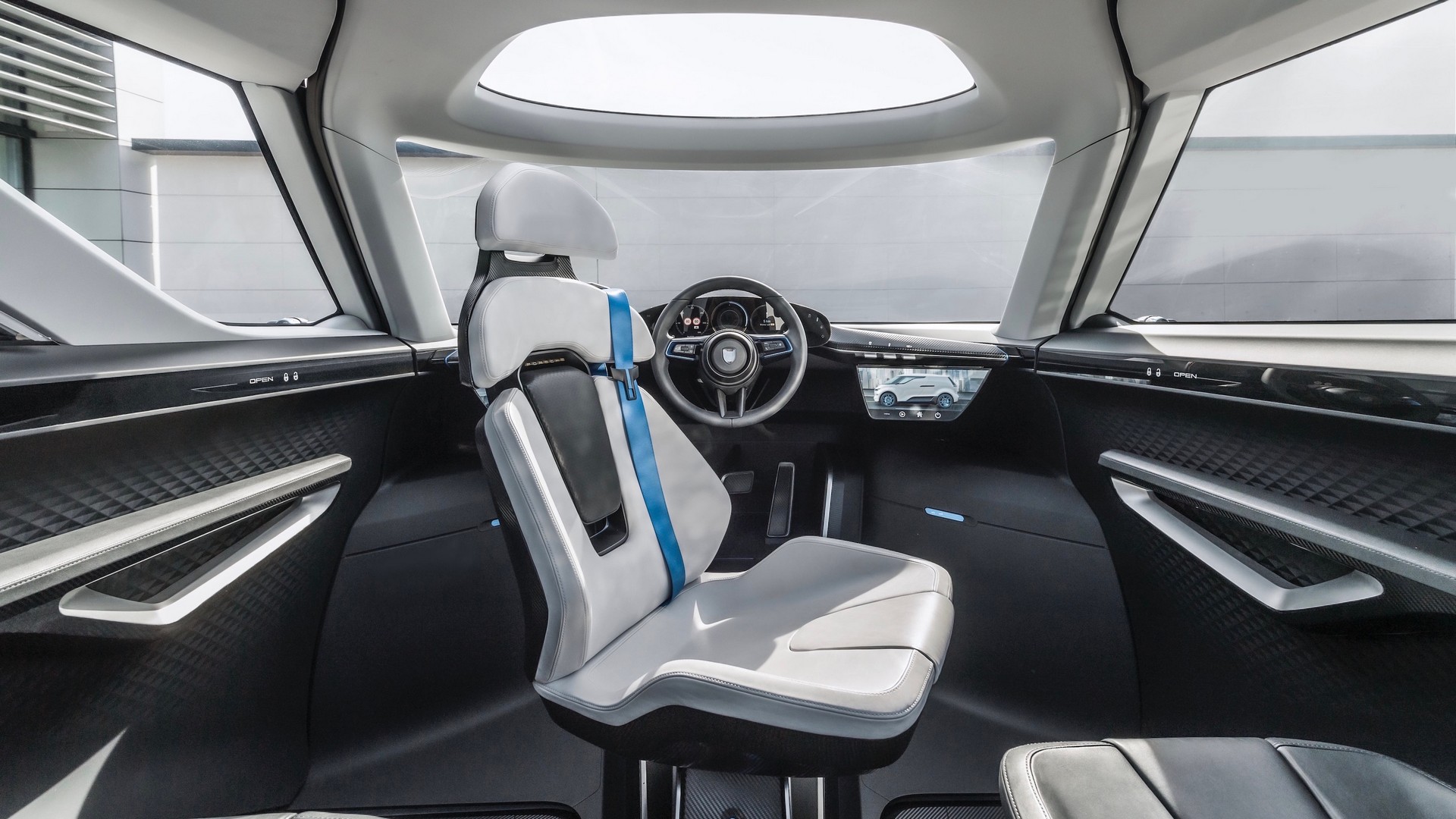 Porsche Vision Renndienst Interior Revealed With Center Driver’s Seat, Lounge-Like Third-Row