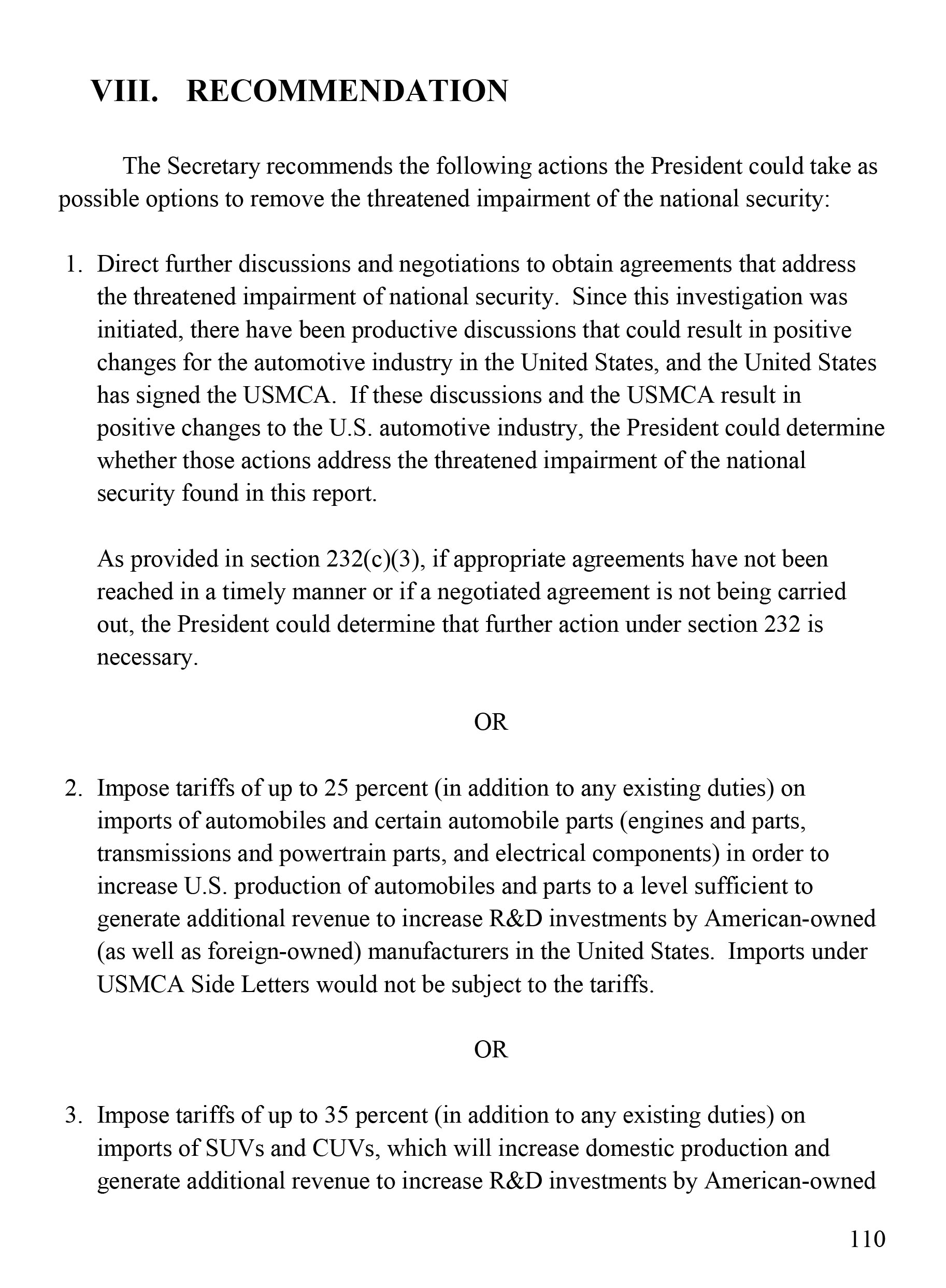 Trump’s Confidential Report On Foreign Car Threat Released By U.S., Read It In Full Here