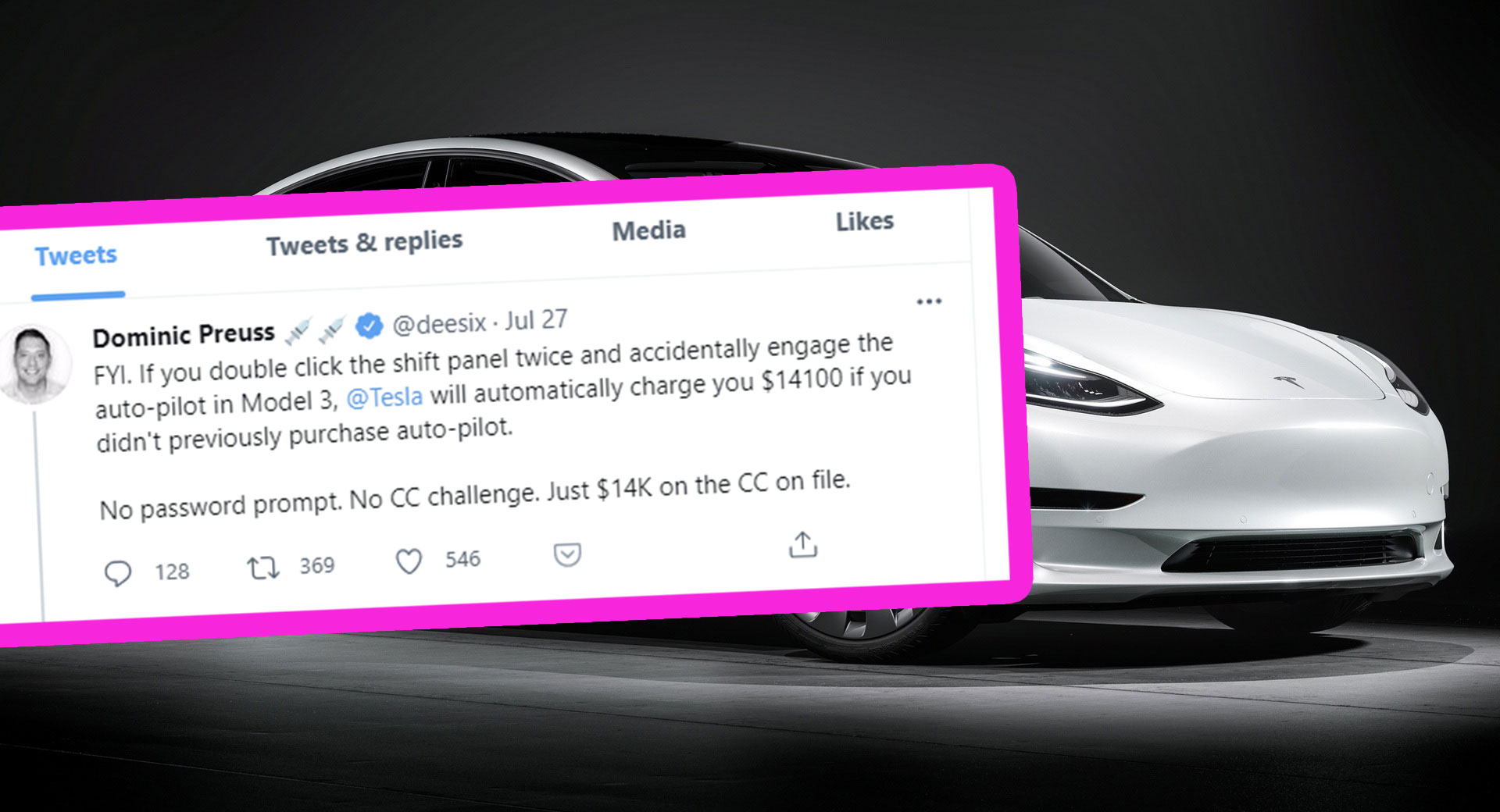 Tesla Owner Charged $14,100 After Someone Accidentally Clicked And