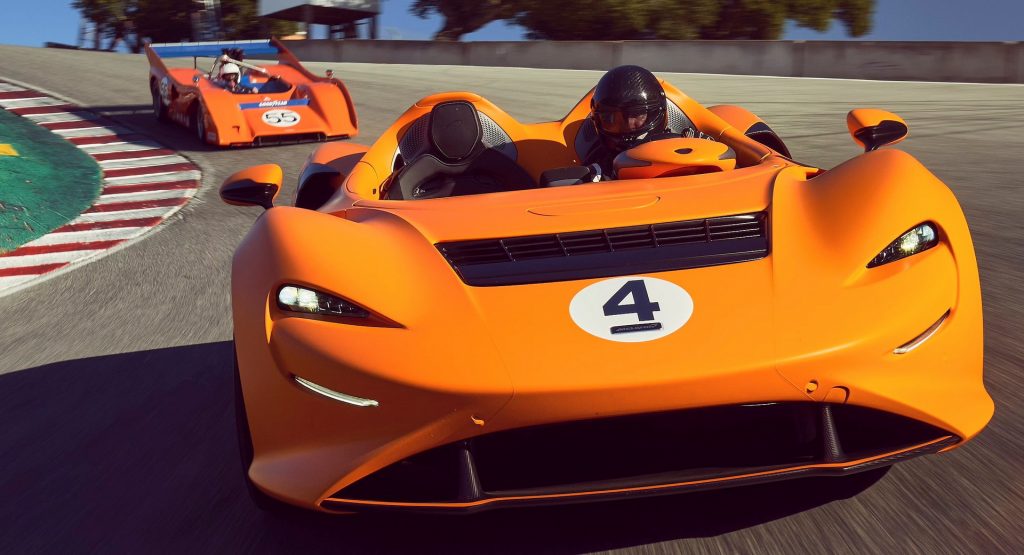 McLaren Elva Drives Around Laguna Seca With The Can-Am Cars That Inspired It