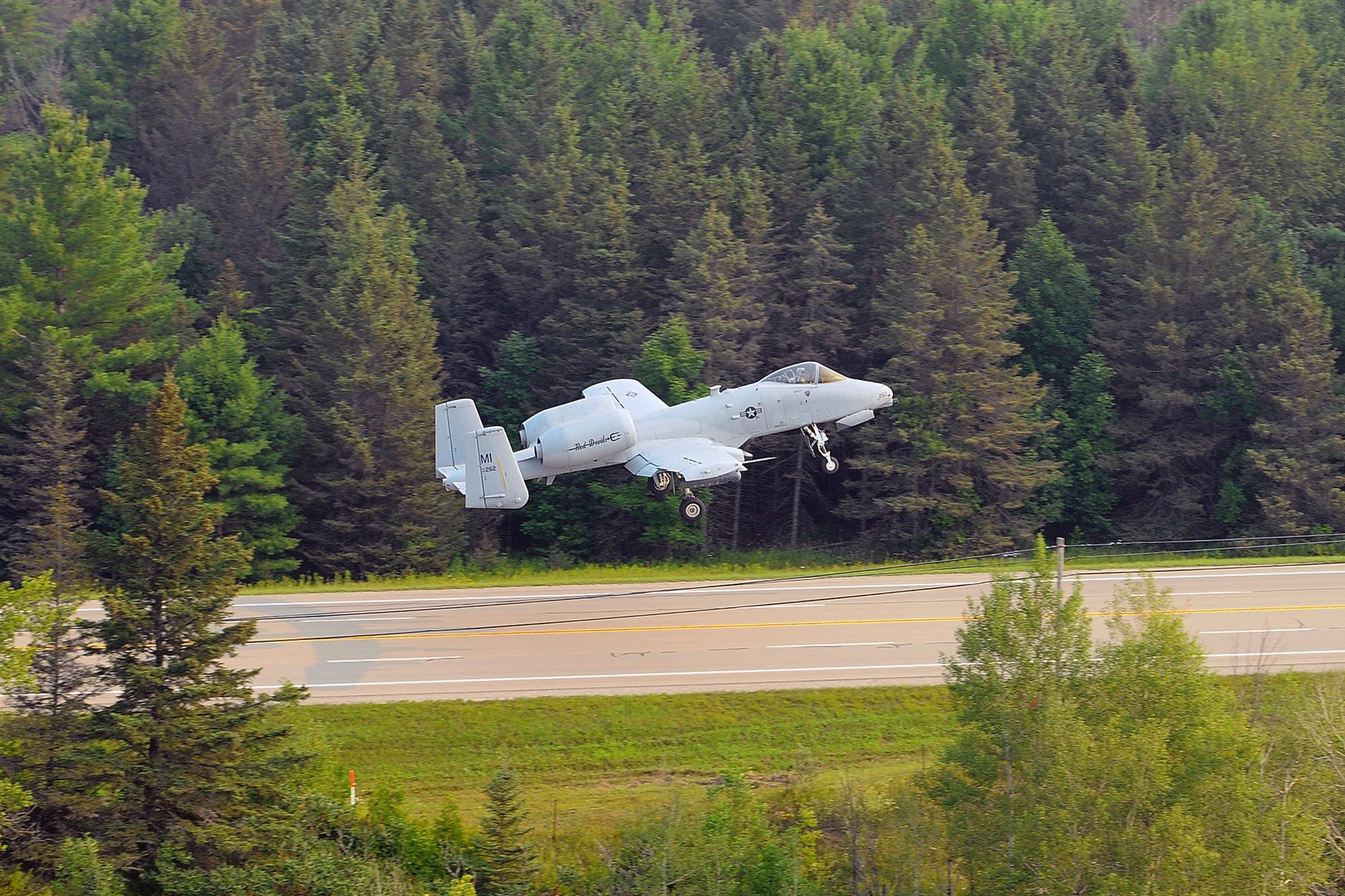 Talk About A Lane (Wart)Hog, Military Aircraft Take Over Michigan Highway