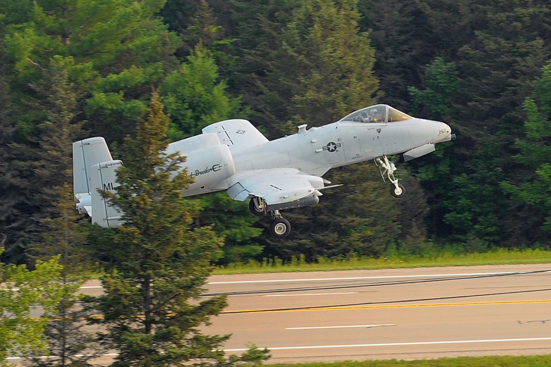Talk About A Lane (Wart)Hog, Military Aircraft Take Over Michigan Highway