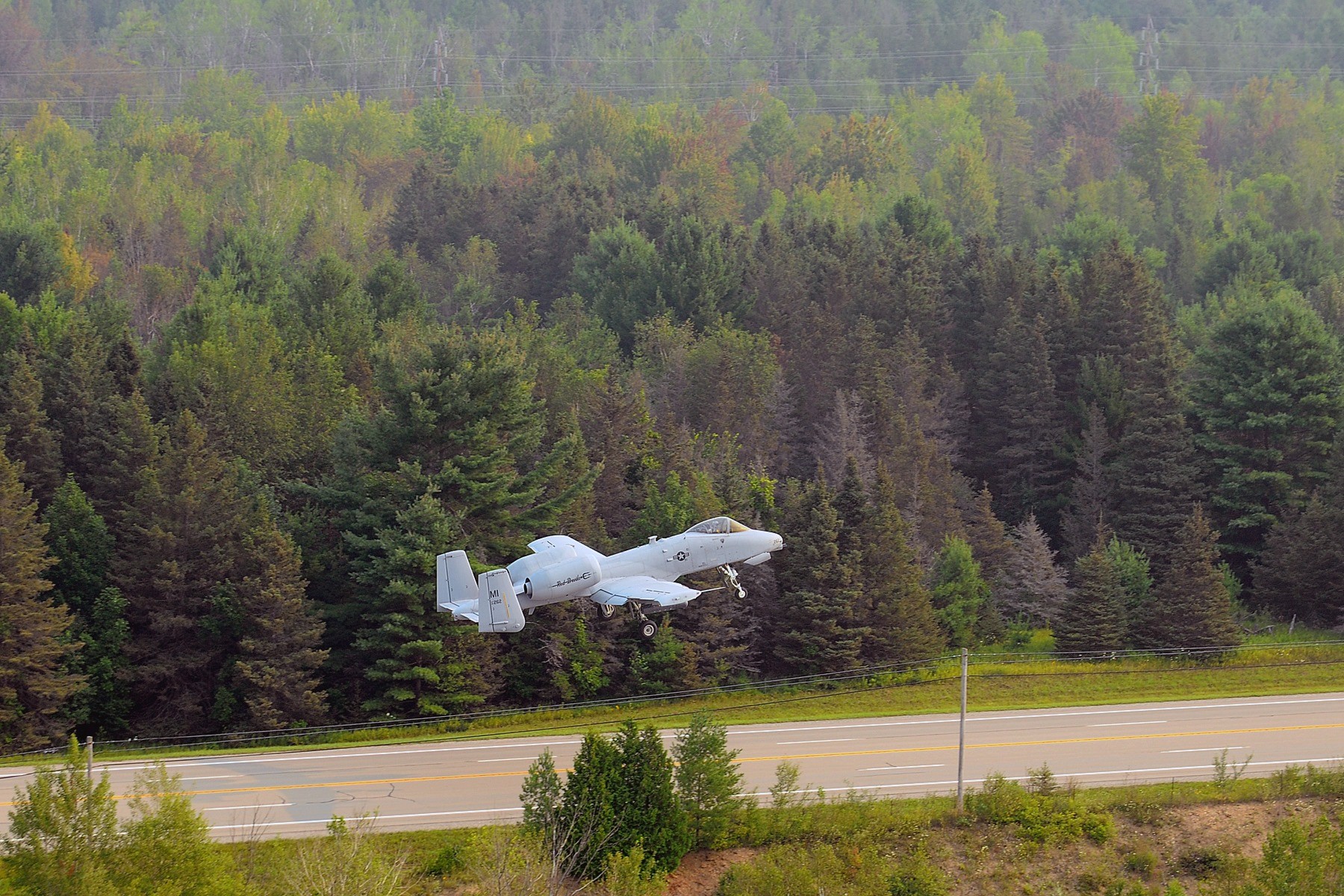 Talk About A Lane (Wart)Hog, Military Aircraft Take Over Michigan Highway