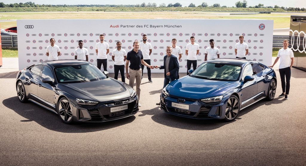  FC Bayern Players Get Keys To New E-Tron GT And RS E-Tron GT