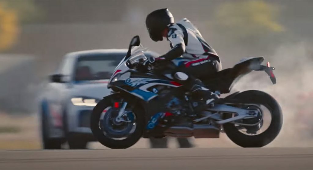  BMW M4 And M 1000 RR Meet For An Epic Drift Battle