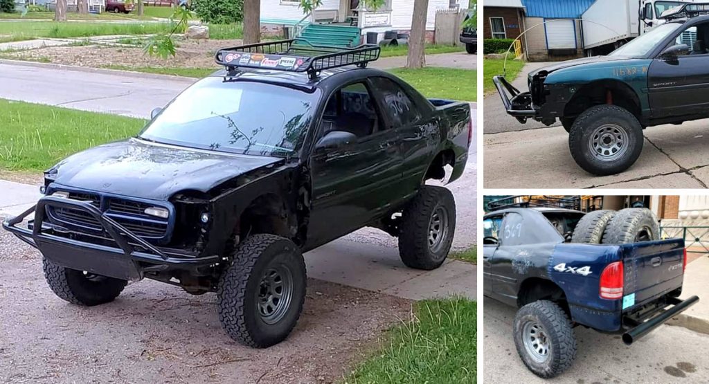  Frankenstein Pickup Is A Chrysler Neon, Dodge Dakota And Jeep Grand Cherokee Mash-Up